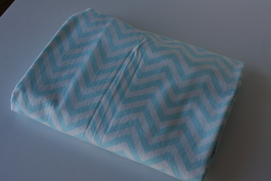 1 yard blue chevron fabric
