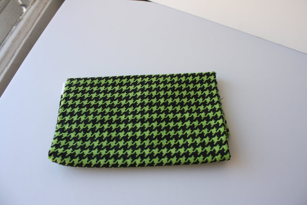 Fat 1/4 bright green houndstooth fabric