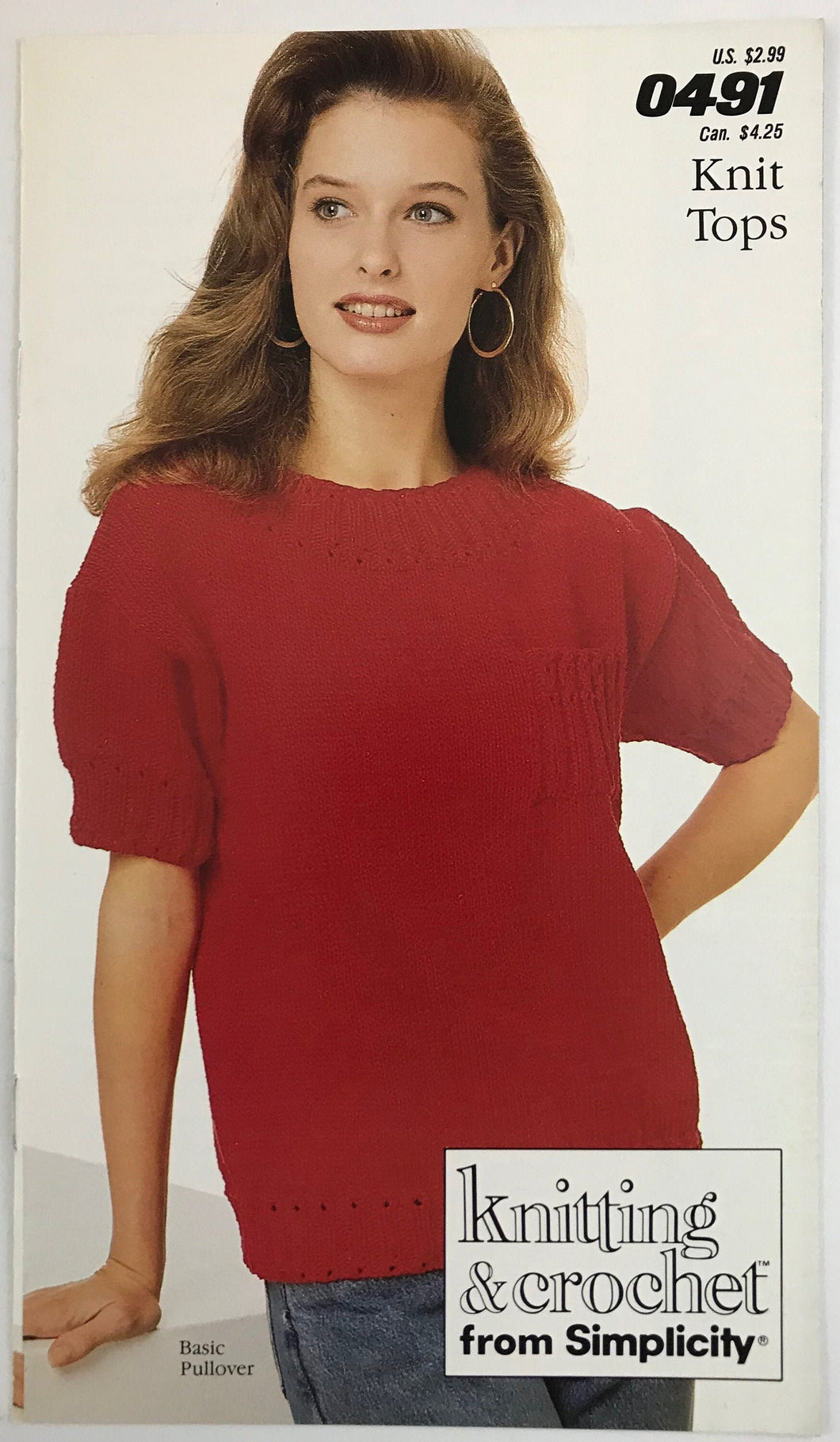 Vintage Knitting & Crochet From Simplicity Pattern Book: #491-Knit Tops