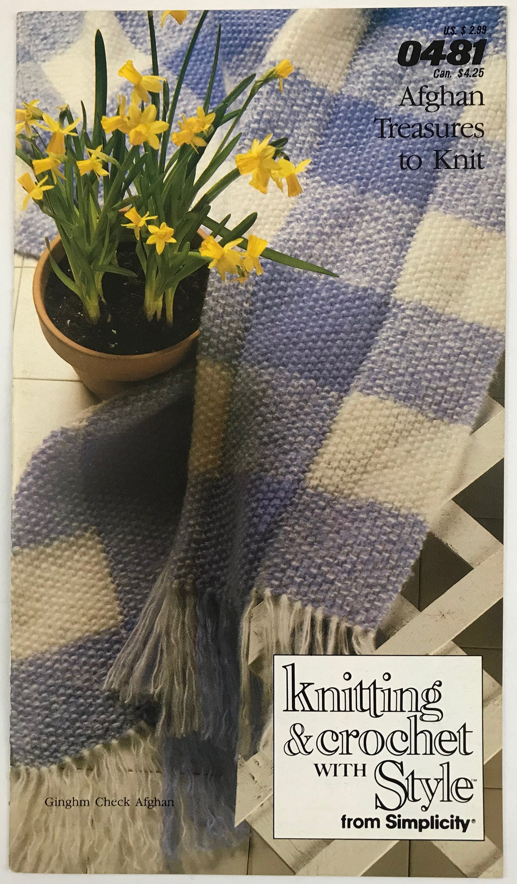Vintage Knitting & Crochet  With Style From Simplicity Pattern Book: #481-Afghan Treasures to Knit