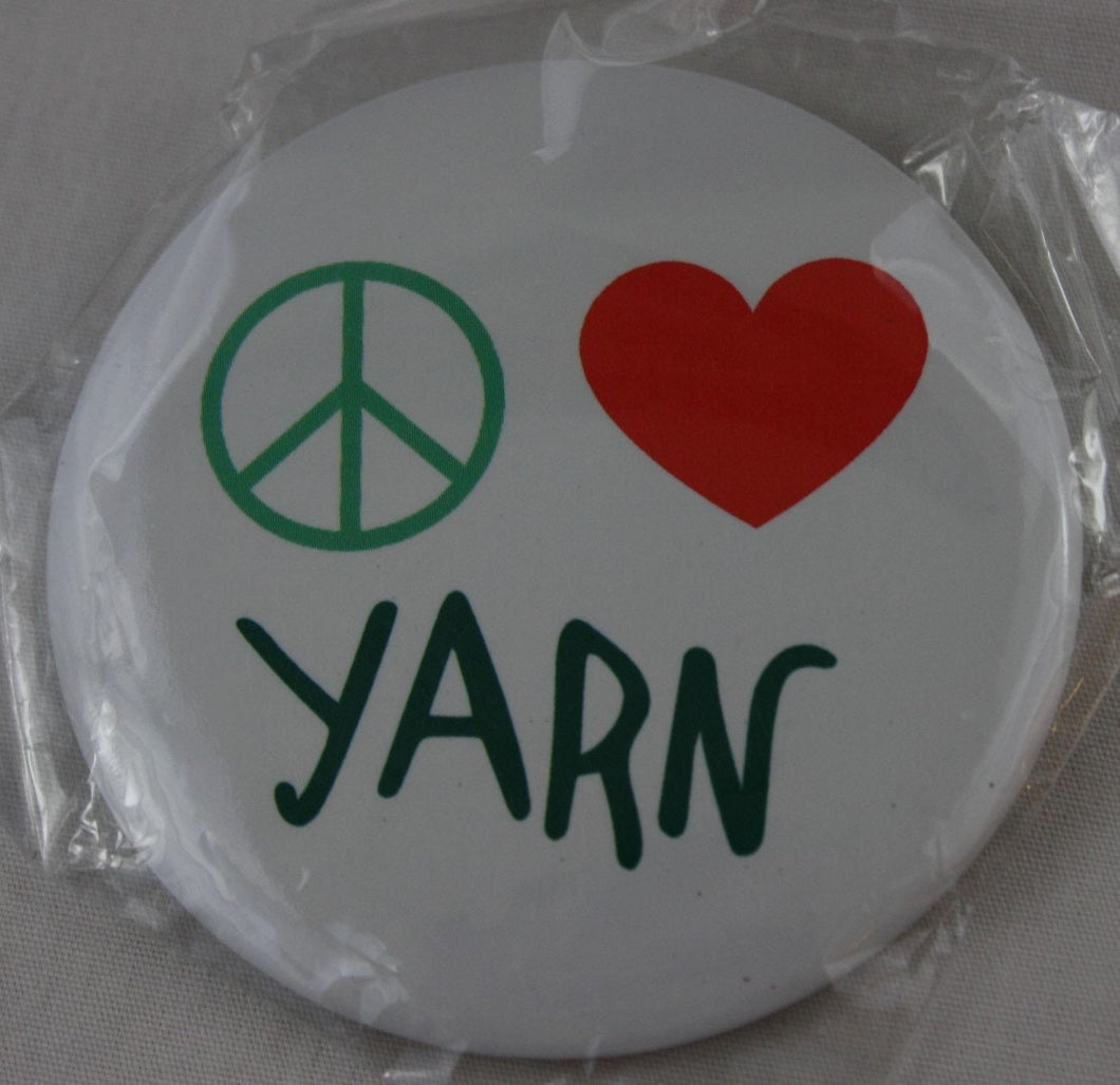 Peace Love Yarn Pinback Button