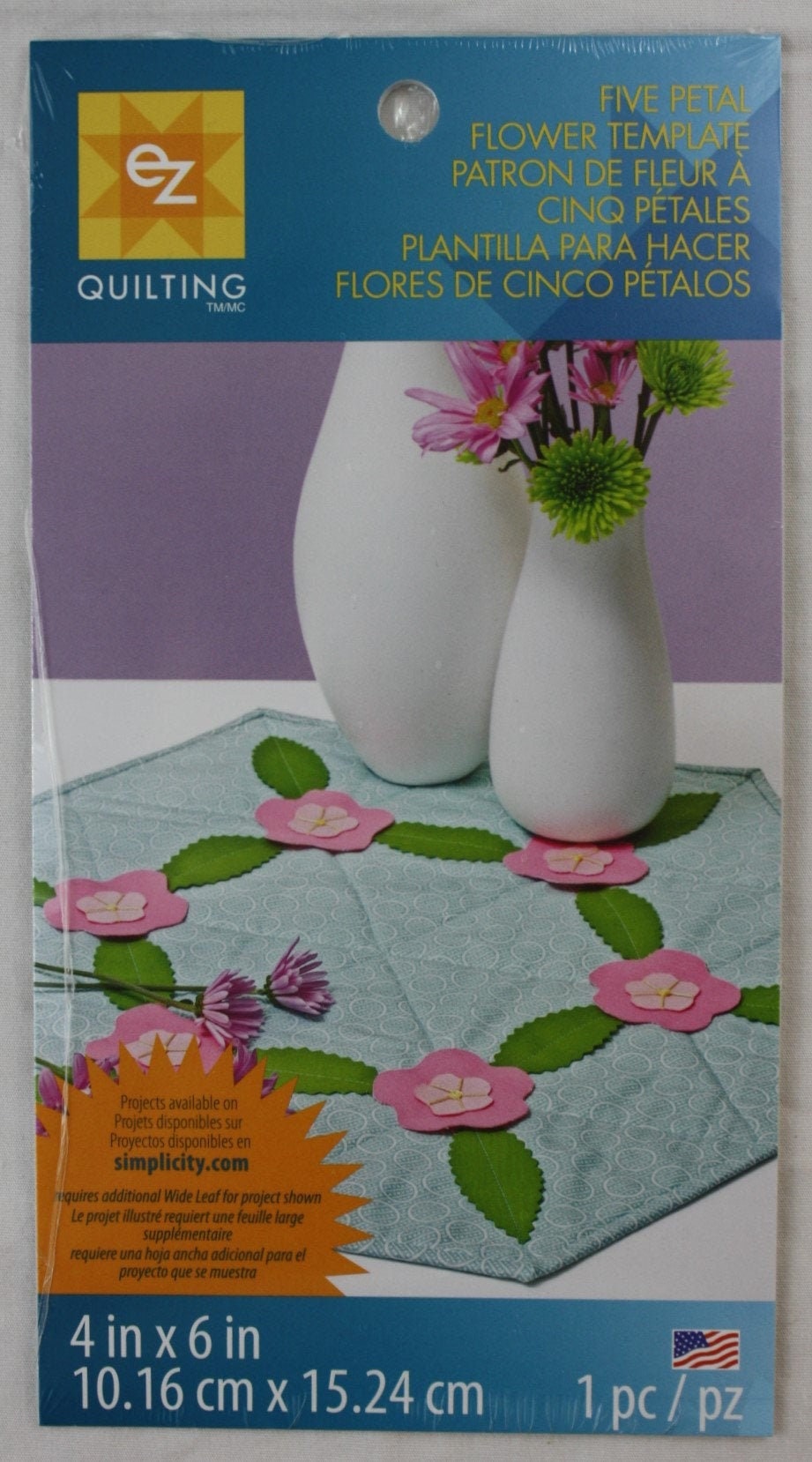 EZ Quilting Five Petal Flower Template