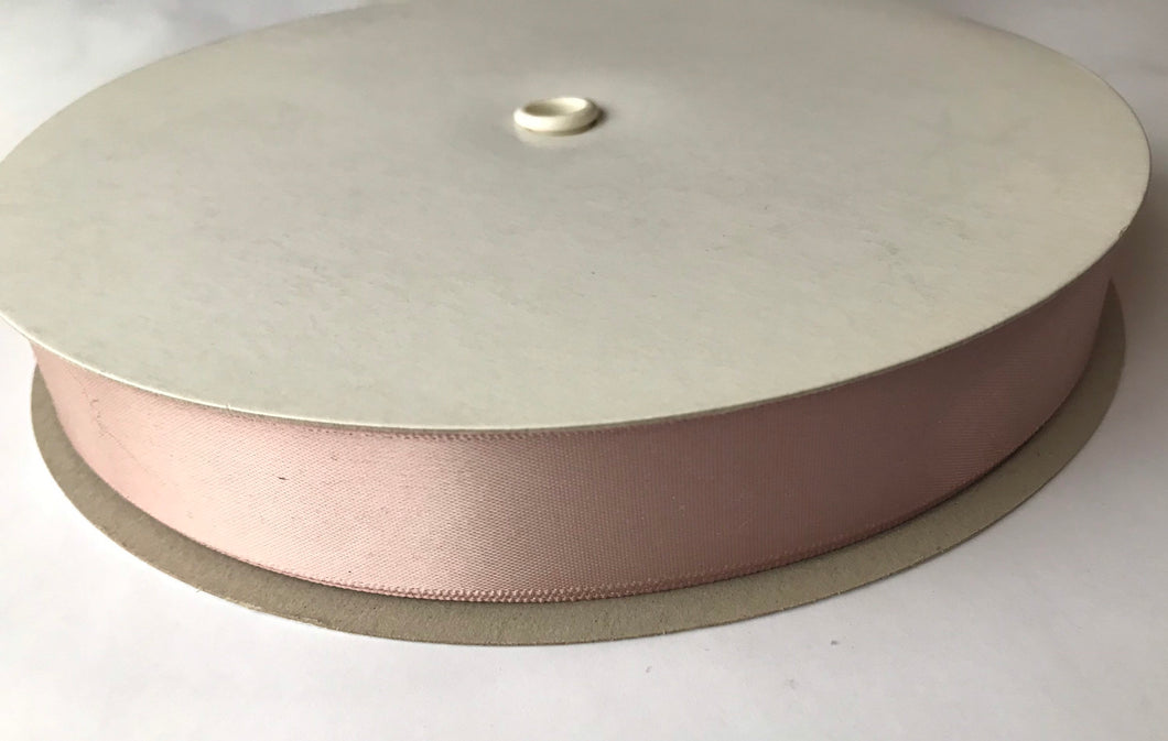 100 yard Spool of 7/8” Rose Pink Single Face Satin Ribbon