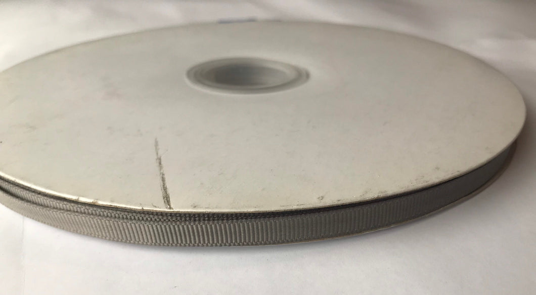 100 yard Spool of 1/4” Pewter Grosgrain Ribbon