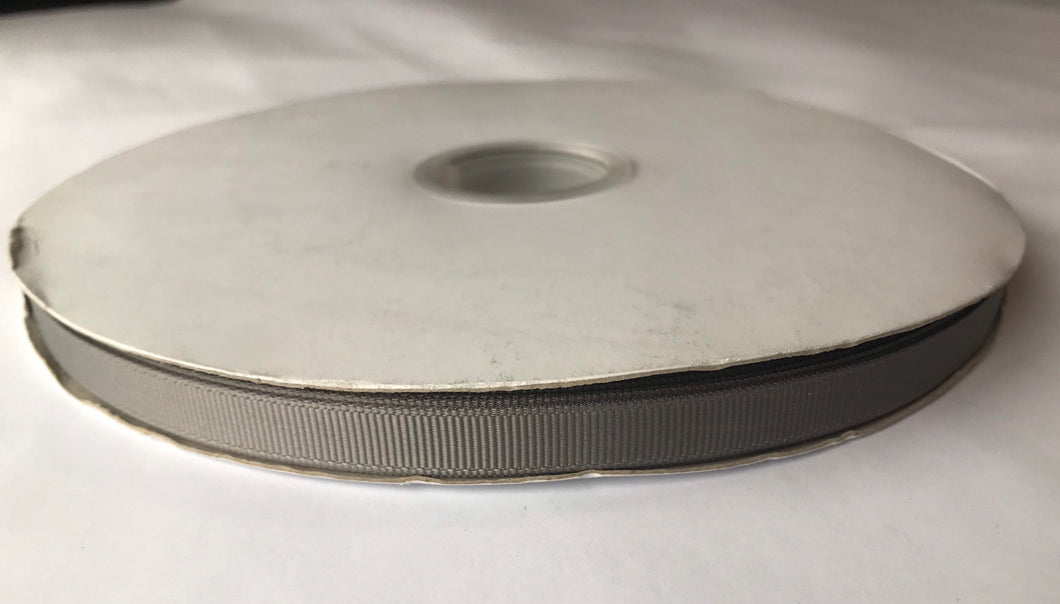 100 yard Spool of 3/8” Pewter Grosgrain Ribbon