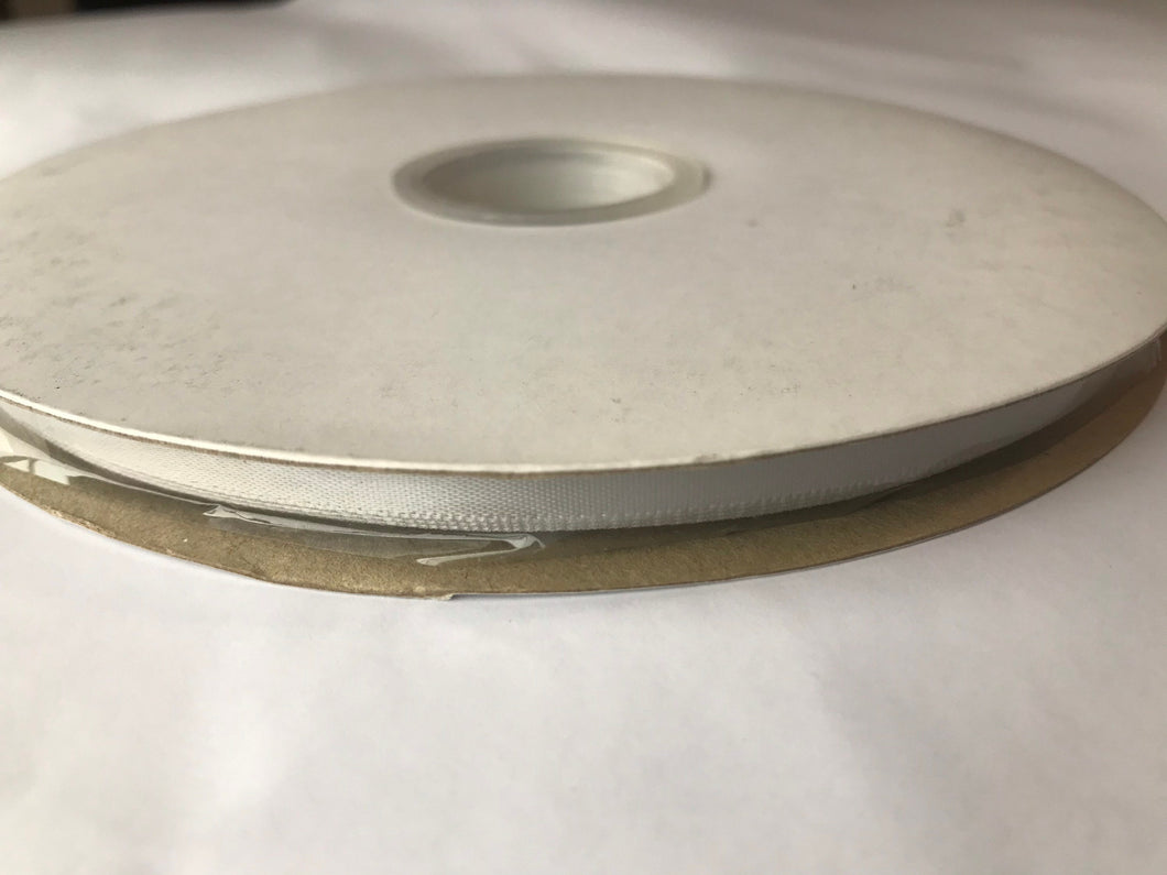 100 yard Spool of 1/4” Light Silver Single Face Satin Ribbon
