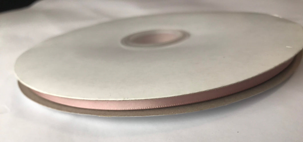 100 yard Spool of 1/4” Rose Pink Double Face Satin Ribbon